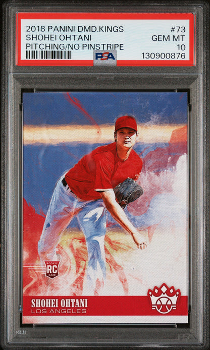 2018 PANINI DIAMOND KINGS SHOHEI OHTANI PITCHING/NO PINSTRIPE #73 PSA 10 - Front