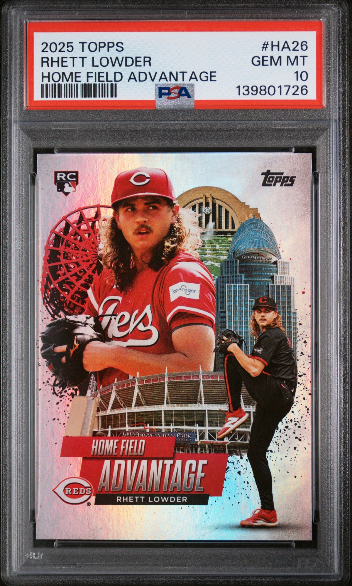 2025 TOPPS HOME FIELD ADVANTAGE RHETT LOWDER SERIES 2 #HA26 PSA 10 - Front