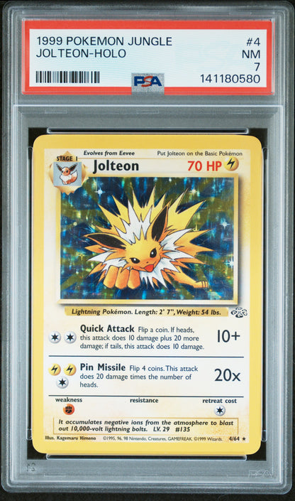 1999 POKEMON JUNGLE JOLTEON-HOLO #4 PSA 7 - Front
