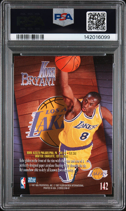 1996 SKYBOX Z-FORCE KOBE BRYANT #142 PSA 8 - Back