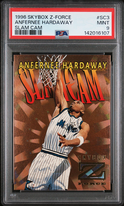 1996 SKYBOX Z-FORCE SLAM CAM ANFERNEE HARDAWAY SLAM CAM #SC3 PSA 9 - Front