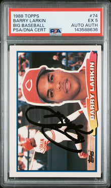 1988 TOPPS BIG BASEBALL BARRY LARKIN BIG BASEBALL #74 PSA 5/AUTH - Front