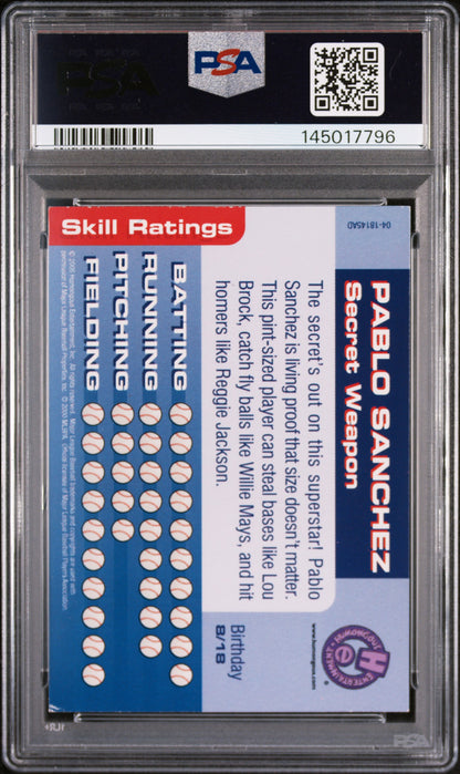 2000 PACIFIC BACKYARD BASEBALL PABLO SANCHEZ BACKYARD BASEBALL PSA 6 - Back