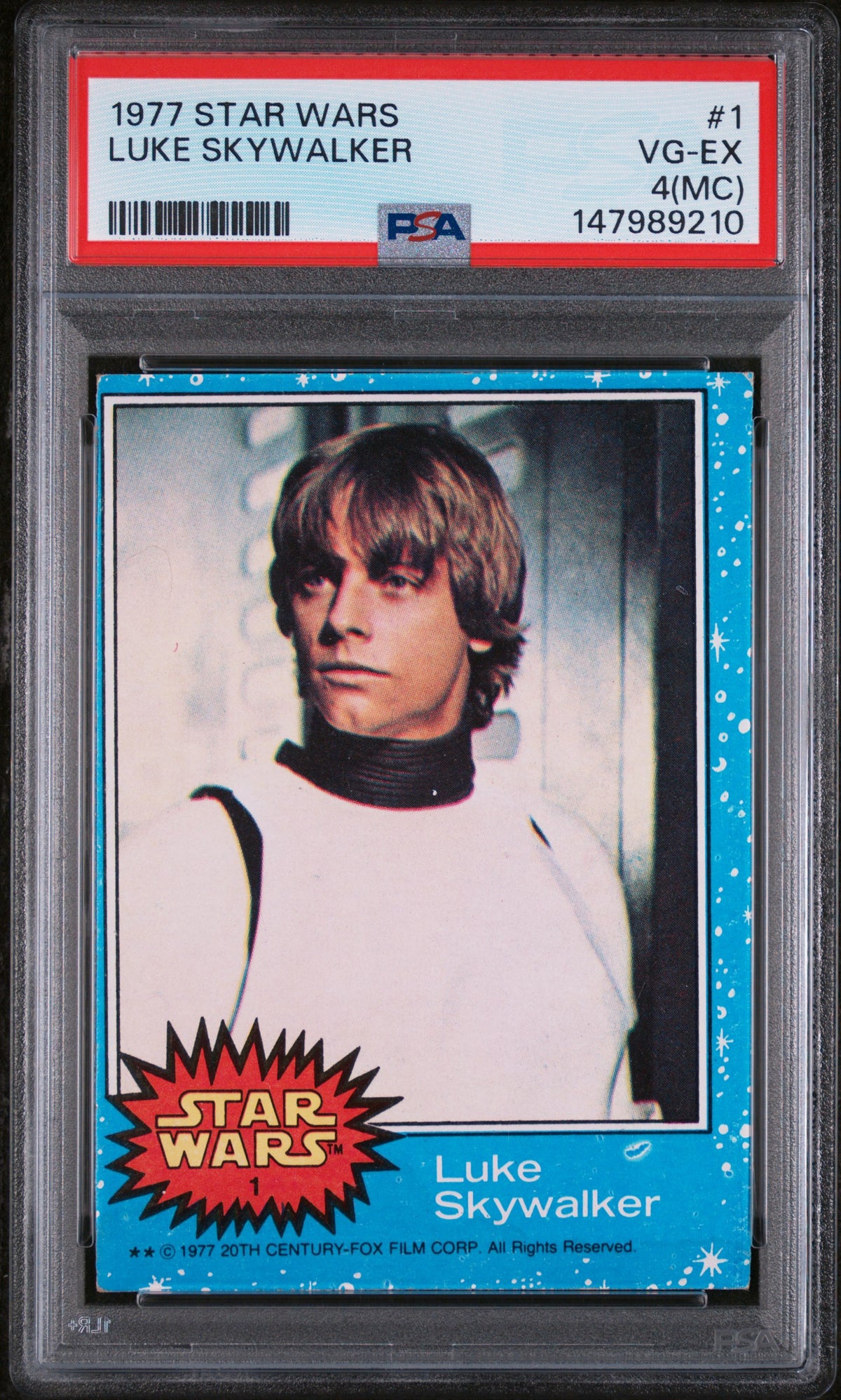 1977 STAR WARS LUKE SKYWALKER #1 PSA VG-EX 4 (MC) - Front