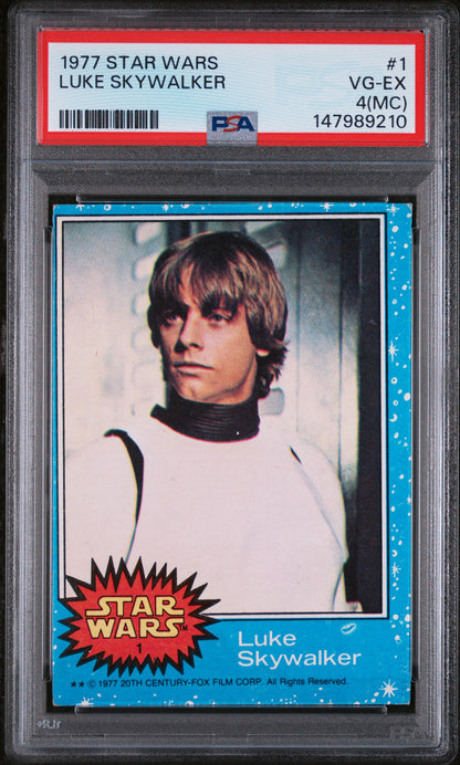 1977 STAR WARS LUKE SKYWALKER #1 PSA VG-EX 4 (MC) - Front