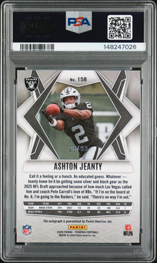 2025 PANINI PHOENIX ASHTON JEANTY AUTOGRAPH-RED #158 PSA 8/GEM MT 10 - Back