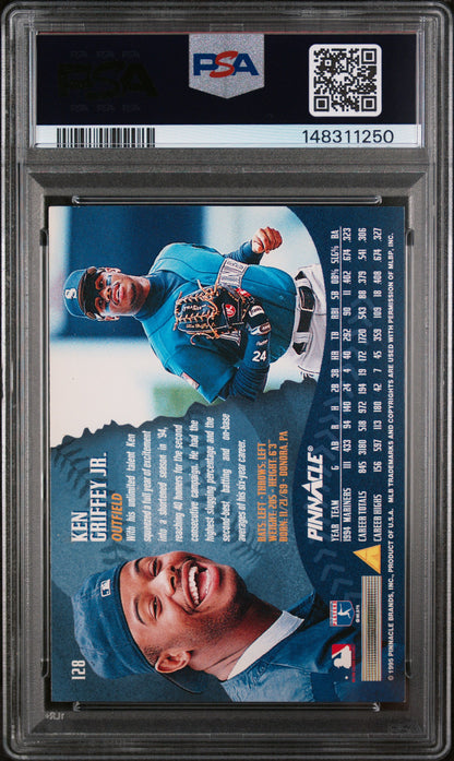 1995 PINNACLE KEN GRIFFEY JR. #128 PSA 6 - Back