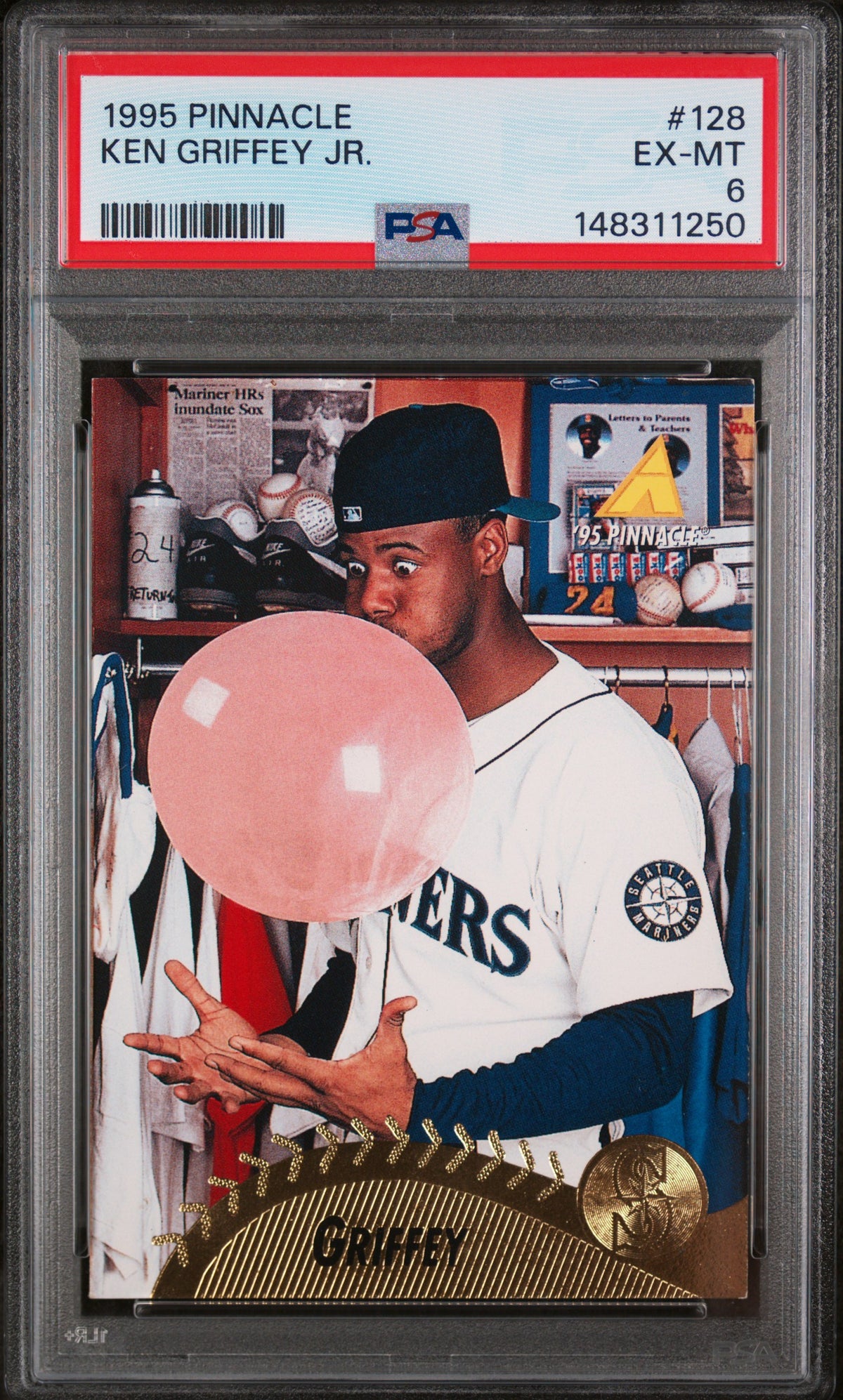 1995 PINNACLE KEN GRIFFEY JR. #128 PSA 6 - Front