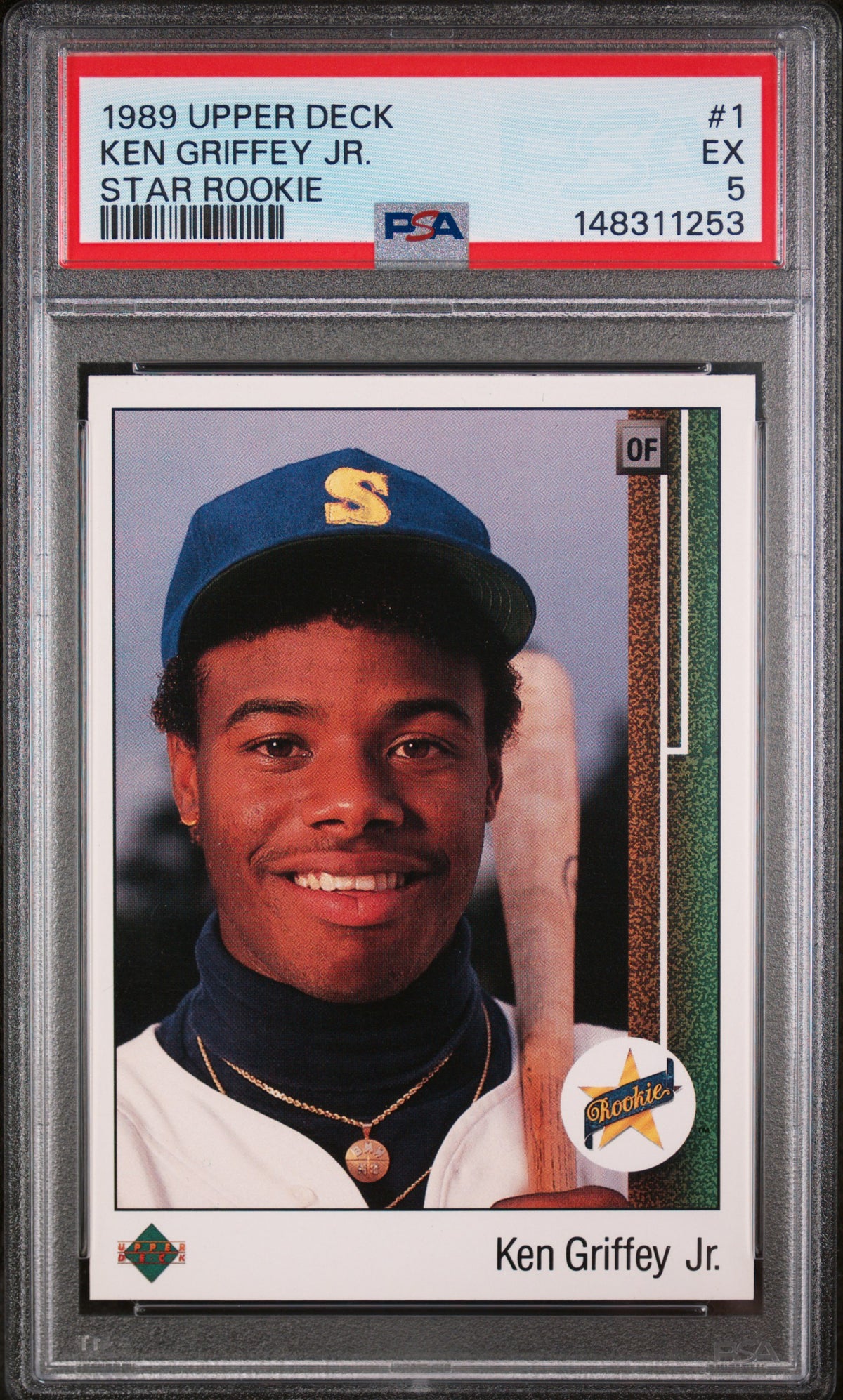 1989 UPPER DECK KEN GRIFFEY JR. STAR ROOKIE #1 PSA 5 - Front