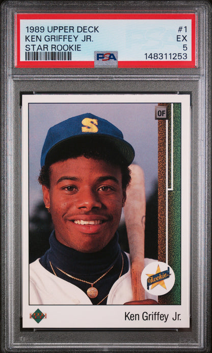 1989 UPPER DECK KEN GRIFFEY JR. STAR ROOKIE #1 PSA 5 - Front