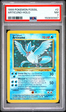 1999 POKEMON FOSSIL ARTICUNO-HOLO #2 PSA 7 - Front