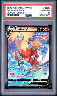2022 POKEMON SWORD & SHIELD SILVER TEMPEST FA/BLAZIKEN V SILVER TEMPEST #TG14 PSA 10 - Front