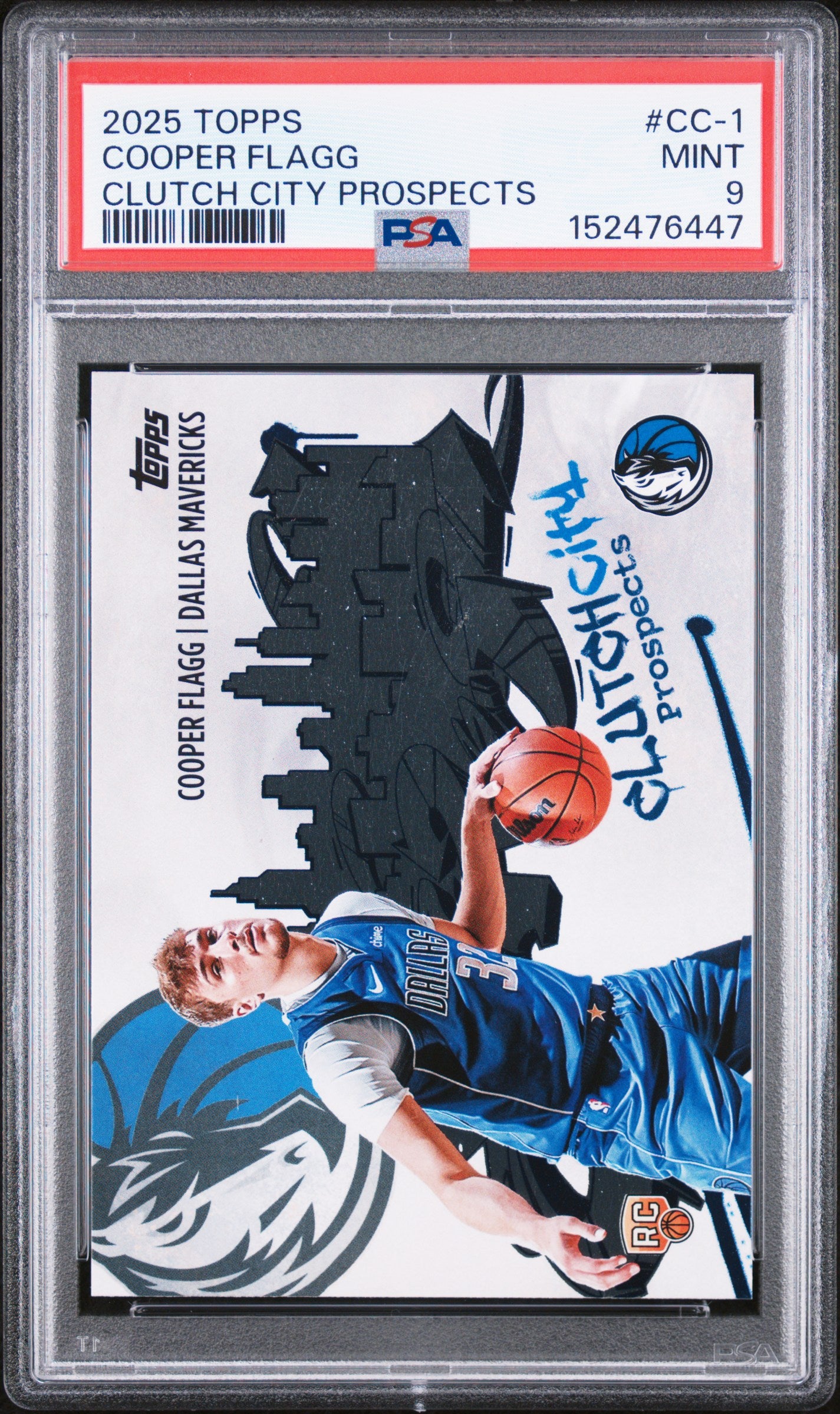 2025 TOPPS CLUTCH CITY PROSPECTS COOPER FLAGG #CC-1 PSA 9 - Front