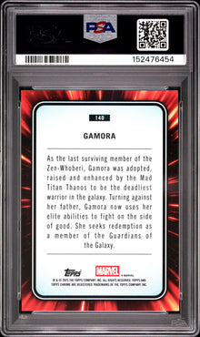2025 TOPPS CHROME MARVEL GAMORA YELLOW LAVA #140 PSA 10 - Back