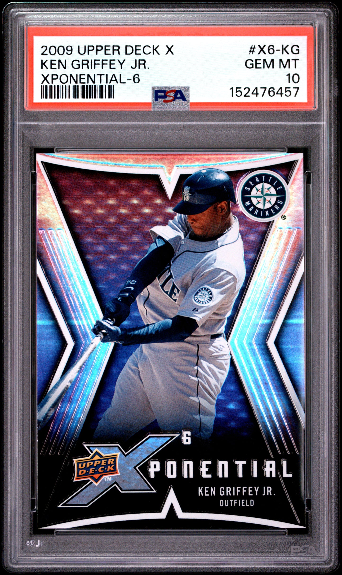 2009 UPPER DECK X XPONENTIAL KEN GRIFFEY JR. XPONENTIAL-6 #X6-KG PSA 10 - Front