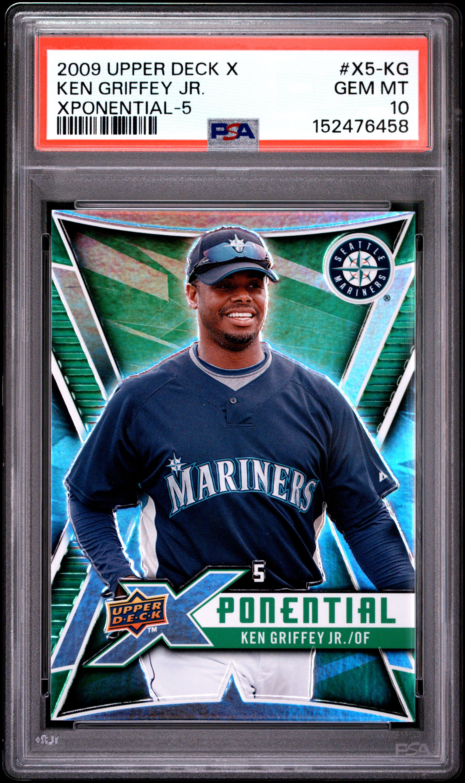 2009 UPPER DECK X XPONENTIAL KEN GRIFFEY JR. XPONENTIAL-5 #X5-KG PSA 10 - Front