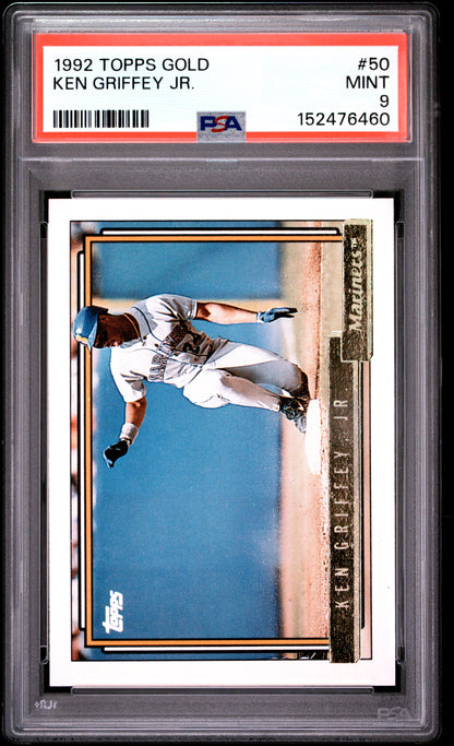 1992 TOPPS GOLD KEN GRIFFEY JR. #50 PSA 9 - Front
