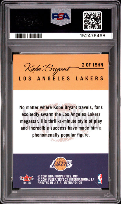 2004 ULTRA HOOP NATION KOBE BRYANT HOOP NATION #2 PSA 8 - Back