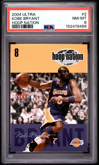 2004 ULTRA HOOP NATION KOBE BRYANT HOOP NATION #2 PSA 8 - Front