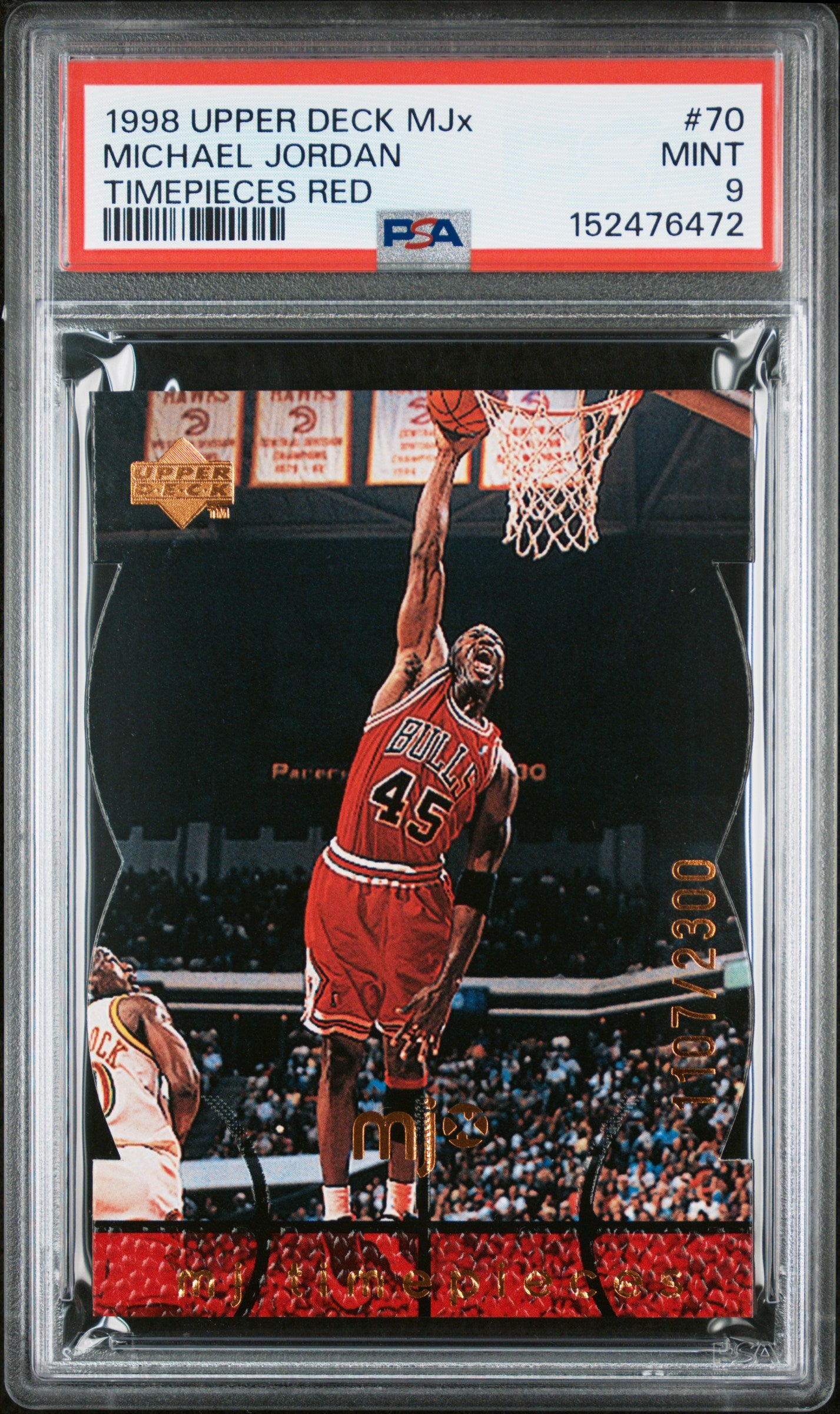 1998 UPPER DECK MJx MICHAEL JORDAN TIMEPIECES RED #70 PSA 9 - Front