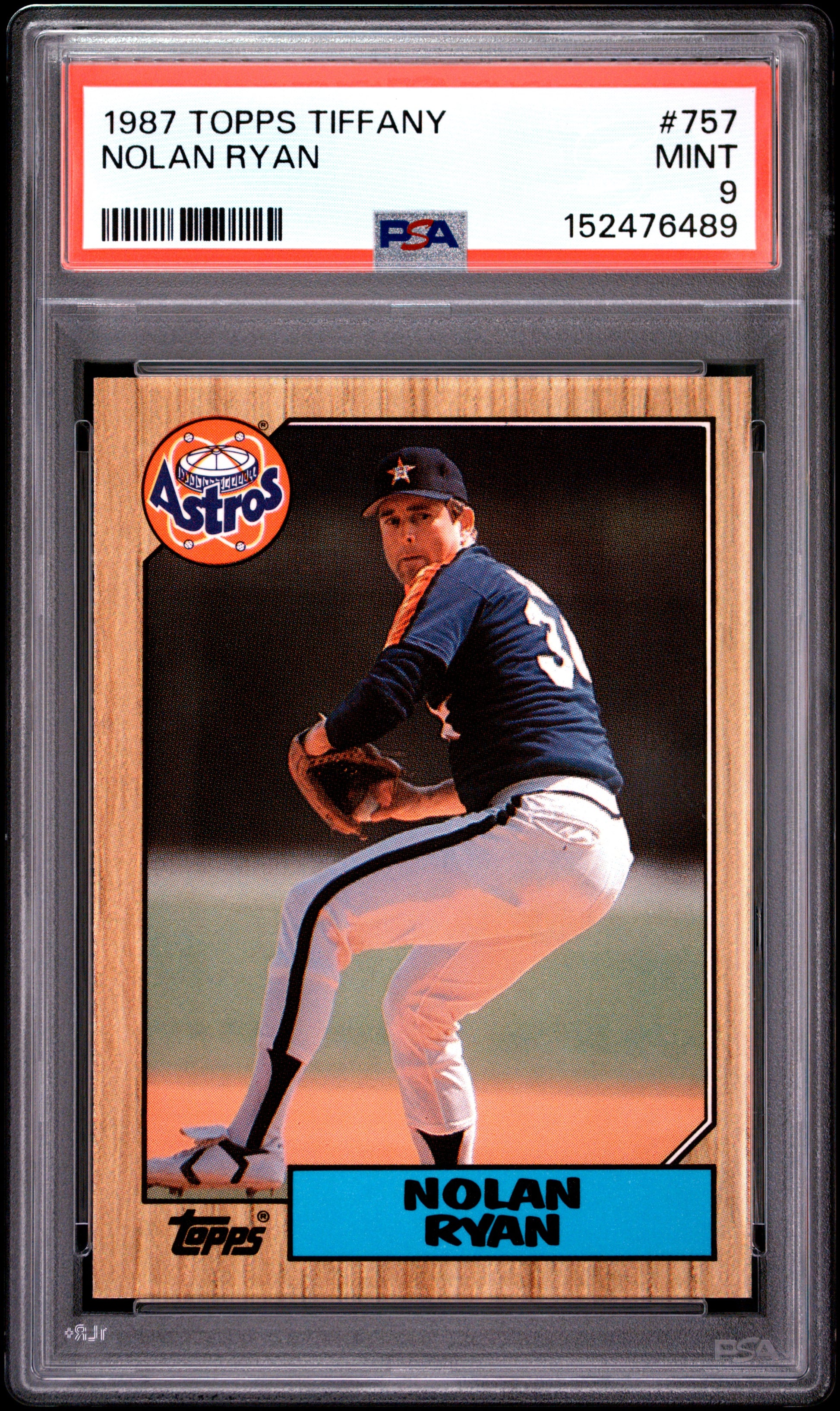 1987 TOPPS TIFFANY NOLAN RYAN #757 PSA 9 - Front