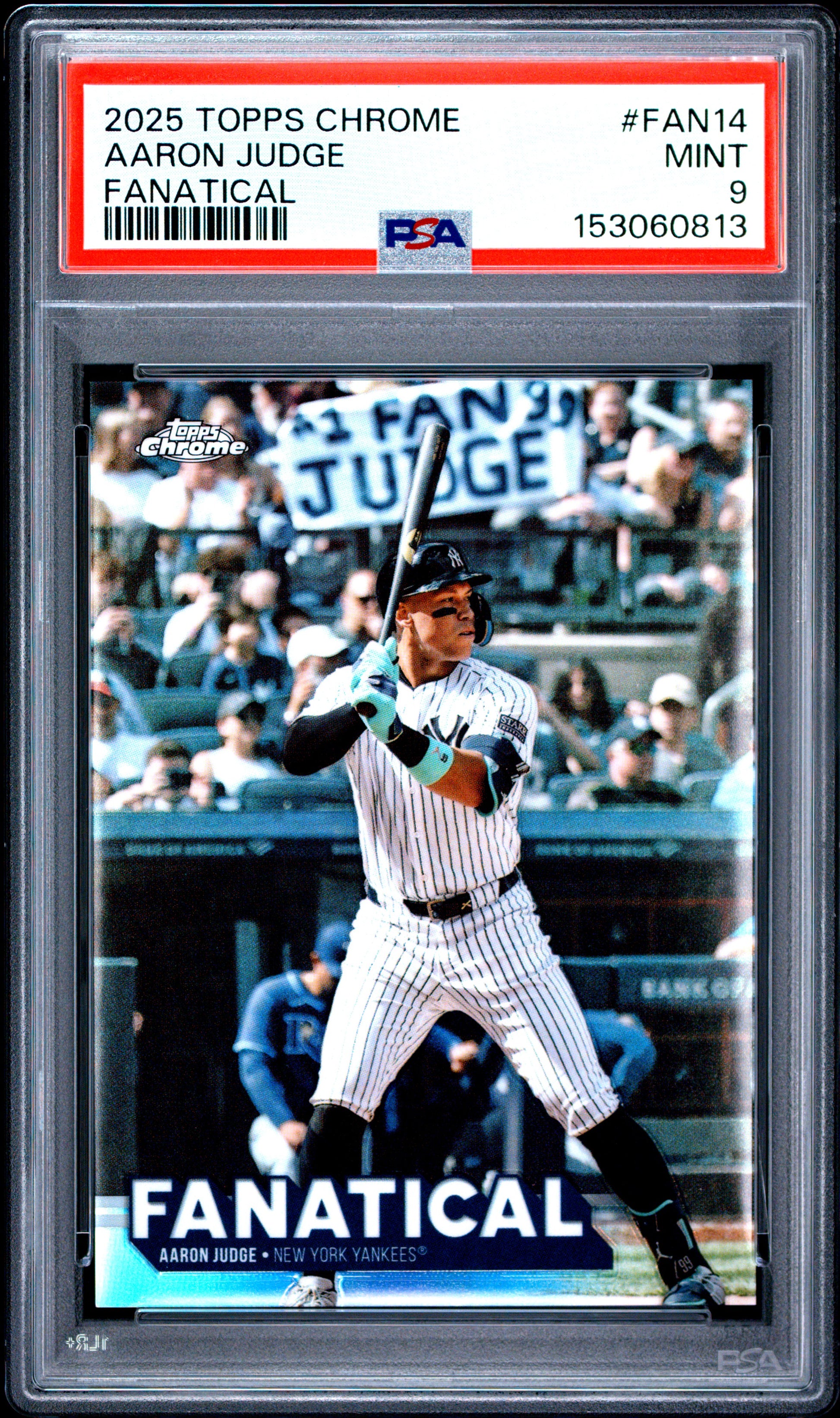 2025 TOPPS CHROME FANATICAL AARON JUDGE #FAN14 PSA 9 - Front