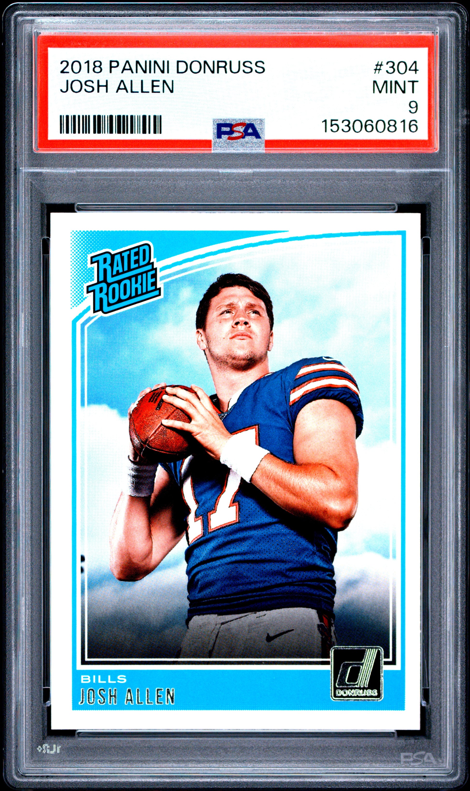 2018 PANINI DONRUSS JOSH ALLEN #304 PSA 9 - Front