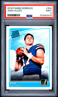 2018 PANINI DONRUSS JOSH ALLEN #304 PSA 9 - Front