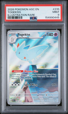 2026 POKEMON ASC EN-ASCENDED HEROES TOGEKISS ILLUSTRATION RARE #235 PSA 9 - Front