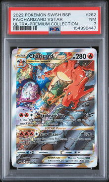 2022 POKEMON SWSH BLACK STAR PROMO FA/CHARIZARD VSTAR ULTRA-PREMIUM COLLECTION #262 PSA 7 - Front