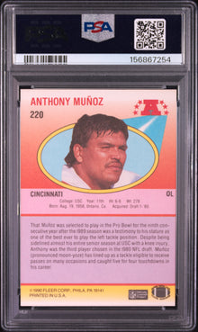 1990 FLEER ANTHONY MUNOZ #220 PSA AUTHENTIC/MINT 9 - Back