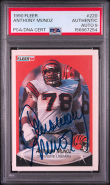1990 FLEER ANTHONY MUNOZ #220 PSA AUTHENTIC/MINT 9 - Front