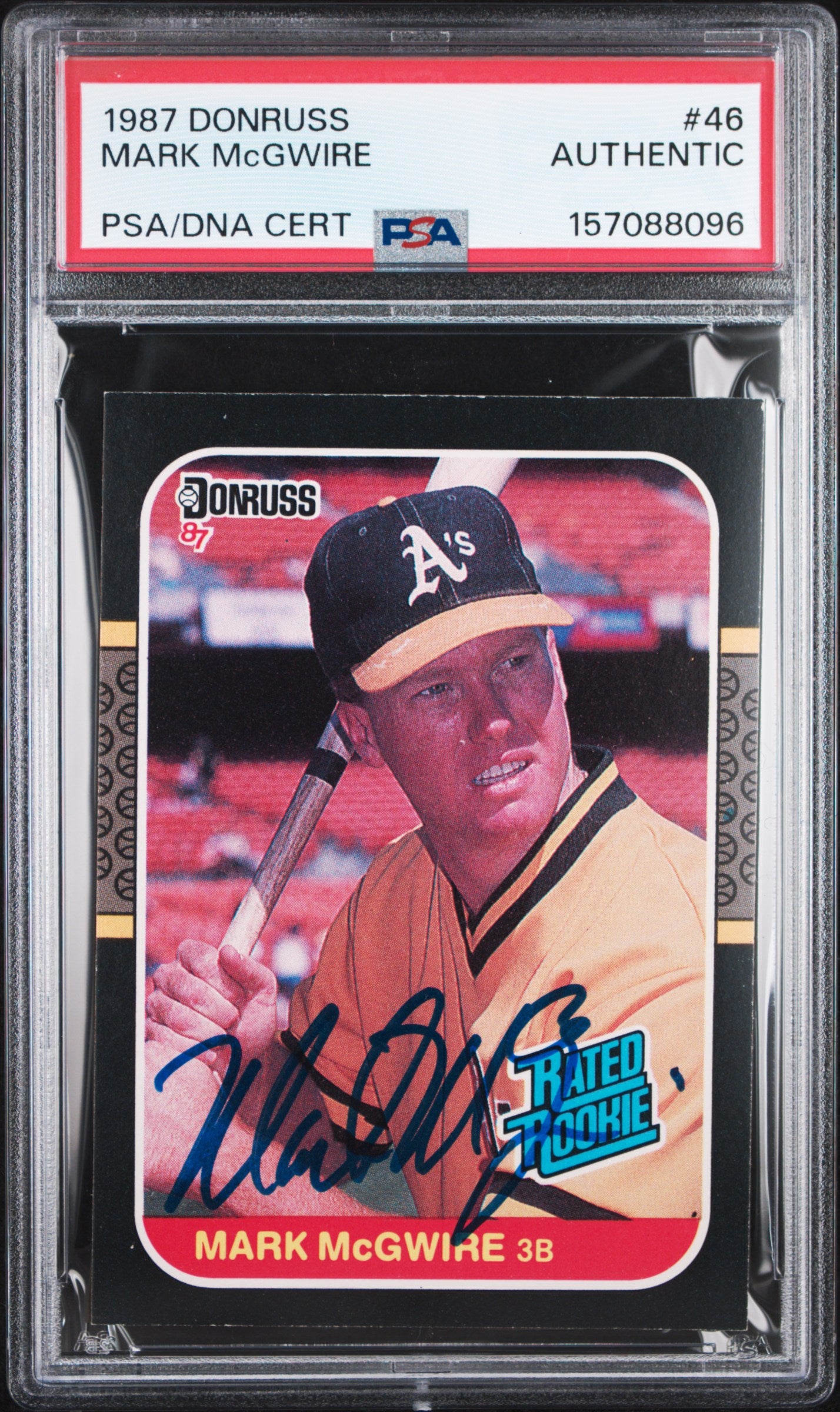 1987 DONRUSS MARK McGWIRE #46 PSA AUTHENTIC/AUTH - Front