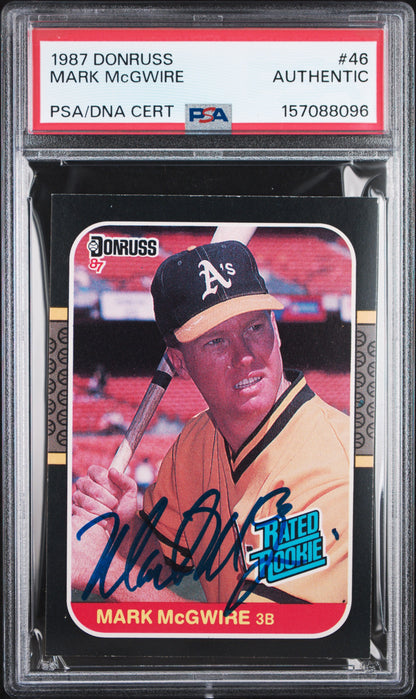 1987 DONRUSS MARK McGWIRE #46 PSA AUTHENTIC/AUTH - Front