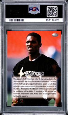 1998 PLAYOFF MOMENTUM RETAIL RANDY MOSS RETAIL #171 PSA 8 - Back