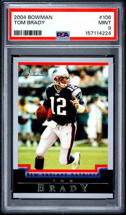 2004 BOWMAN TOM BRADY #106 PSA 9 - Front
