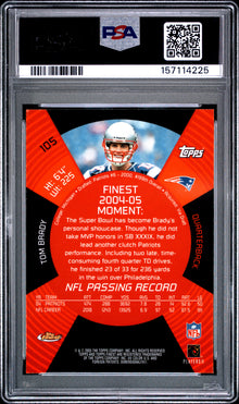 2005 FINEST TOM BRADY #105 PSA 9 - Back