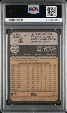 2022 TOPPS HERITAGE REAL ONE AUTOGRAPHS JOSE ALTUVE REAL ONE AUTO-RED INK #ROAJAV PSA 9/GEM MT 10 - Back