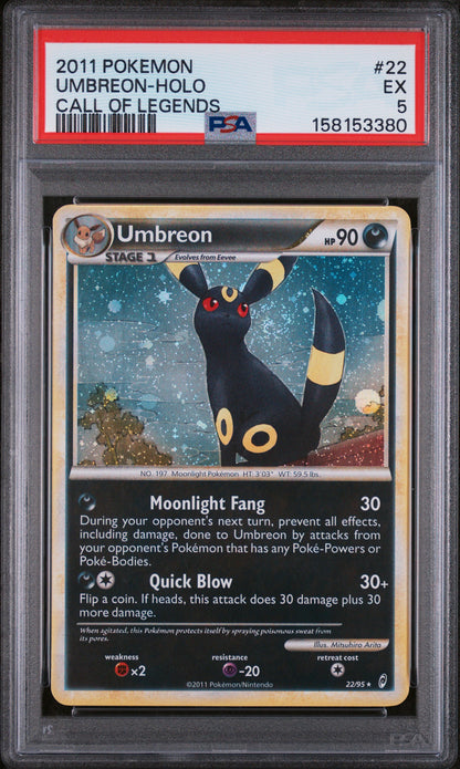 2011 POKEMON CALL OF LEGENDS UMBREON-HOLO CALL OF LEGENDS #22 PSA 5 - Front