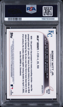 2022 TOPPS CHROME UPDATE BOBBY WITT JR. PURPLE REFRACTOR #USC176 PSA 10 - Back