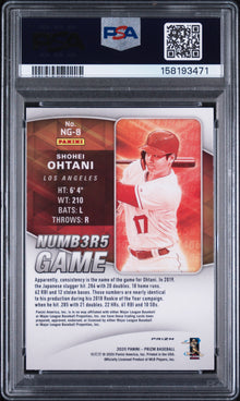 2020 PANINI PRIZM NUMBERS GAME SHOHEI OHTANI NUMBERS GAME-GREEN PRIZM #NG8 PSA 10 - Back
