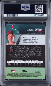 2022 TOPPS STADIUM CLUB CHROME SHOHEI OHTANI #1 PSA 10 - Back