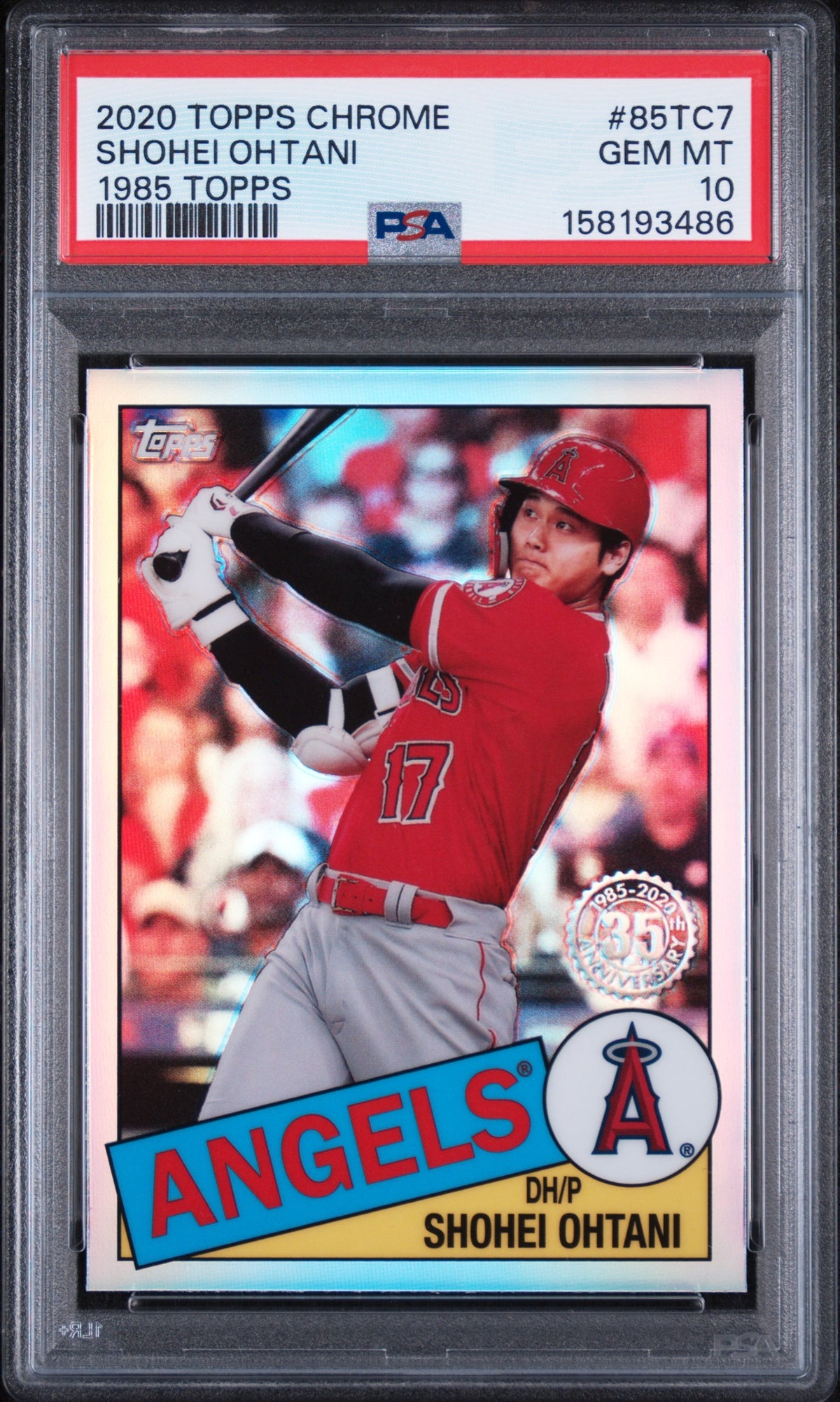 2020 TOPPS CHROME 1985 TOPPS SHOHEI OHTANI 1985 TOPPS #85TC7 PSA 10 - Front
