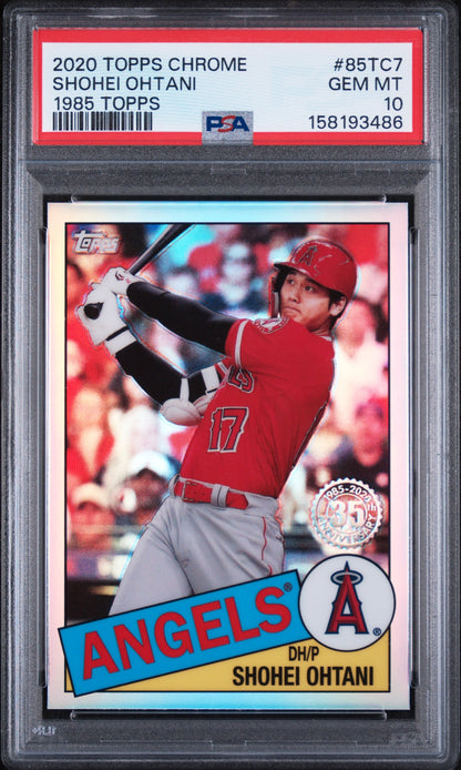2020 TOPPS CHROME 1985 TOPPS SHOHEI OHTANI 1985 TOPPS #85TC7 PSA 10 - Front