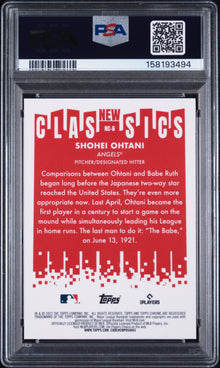 2022 TOPPS CHROME NEW CLASSICS SHOHEI OHTANI NEW CLASSICS #NC6 PSA 10 - Back