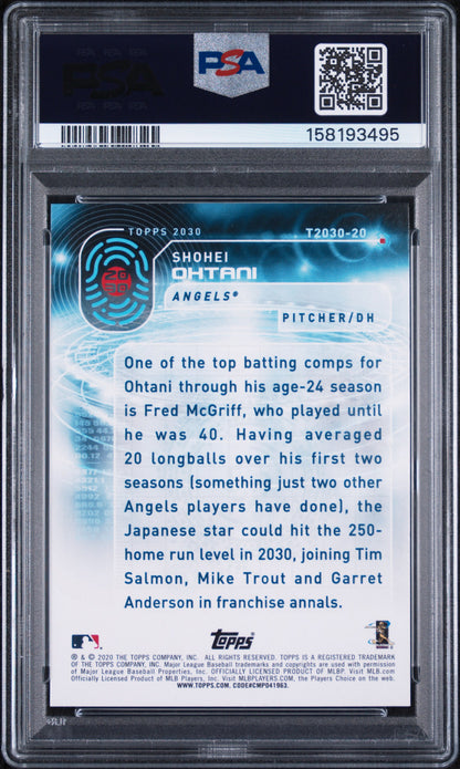 2020 TOPPS TOPPS 2030 SHOHEI OHTANI TOPPS 2030 #20 PSA 10 - Back