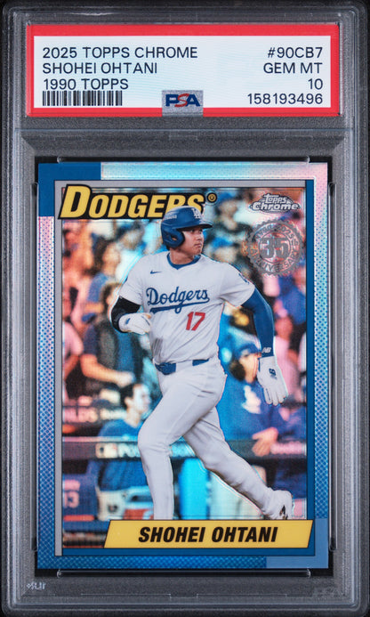 2025 TOPPS CHROME 1990 TOPPS SHOHEI OHTANI #90CB7 PSA 10 - Front