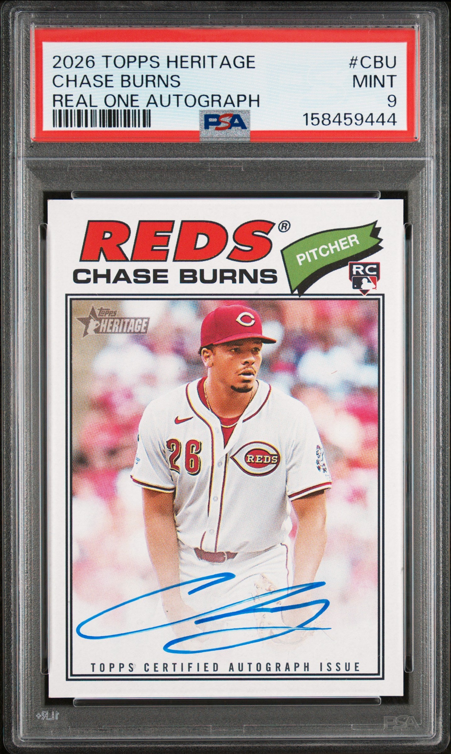 2026 TOPPS HERITAGE REAL ONE AUTOGRAPHS CHASE BURNS #CBU PSA 9 - Front
