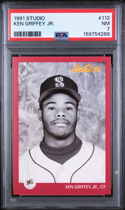 1991 STUDIO KEN GRIFFEY JR. #112 PSA 7 - Front