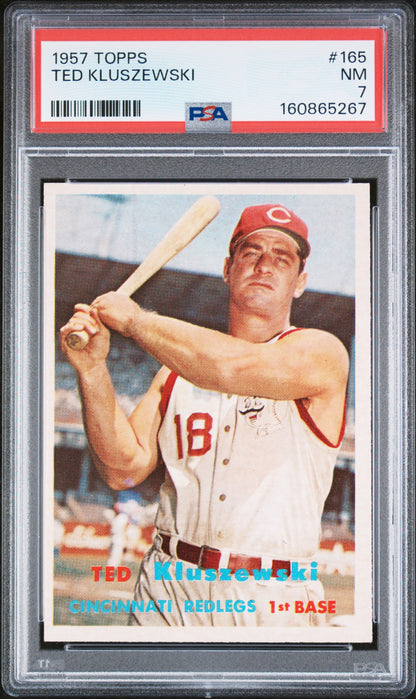 1957 TOPPS TED KLUSZEWSKI #165 PSA 7 - Front